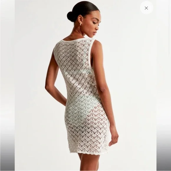 Crochet-Style Mini Dress Coverup - Picture 3 of 6